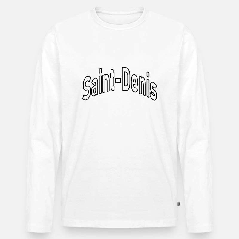 Saint Denis - Männer Premium Bio Langarmshirt - Weiß