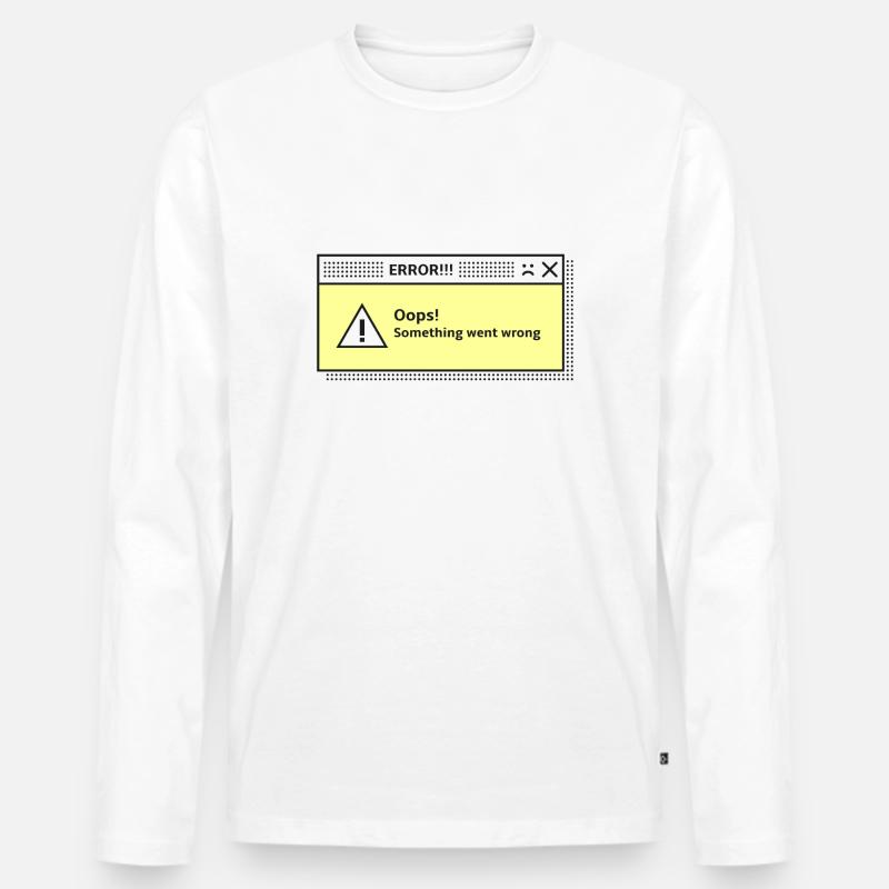 Warnmeldung Systemdialog Fehler Computer - Männer Premium Bio Langarmshirt - Weiß