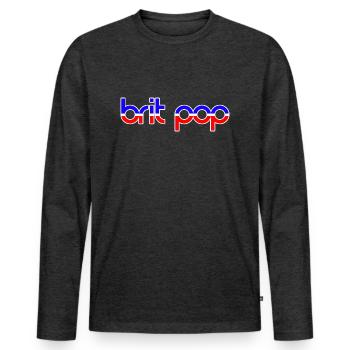 BRIT POP - Men's Premium Organic Long Sleeve Shirt - heather anthracite - Front - Nico (187cm)