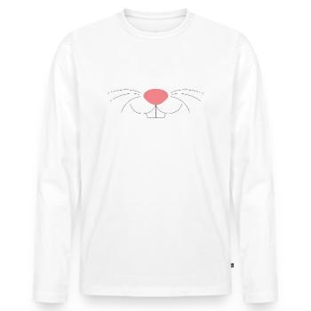 Cute bunny nose - Men's Premium Organic Long Sleeve Shirt - white - Front - Nico (187cm)