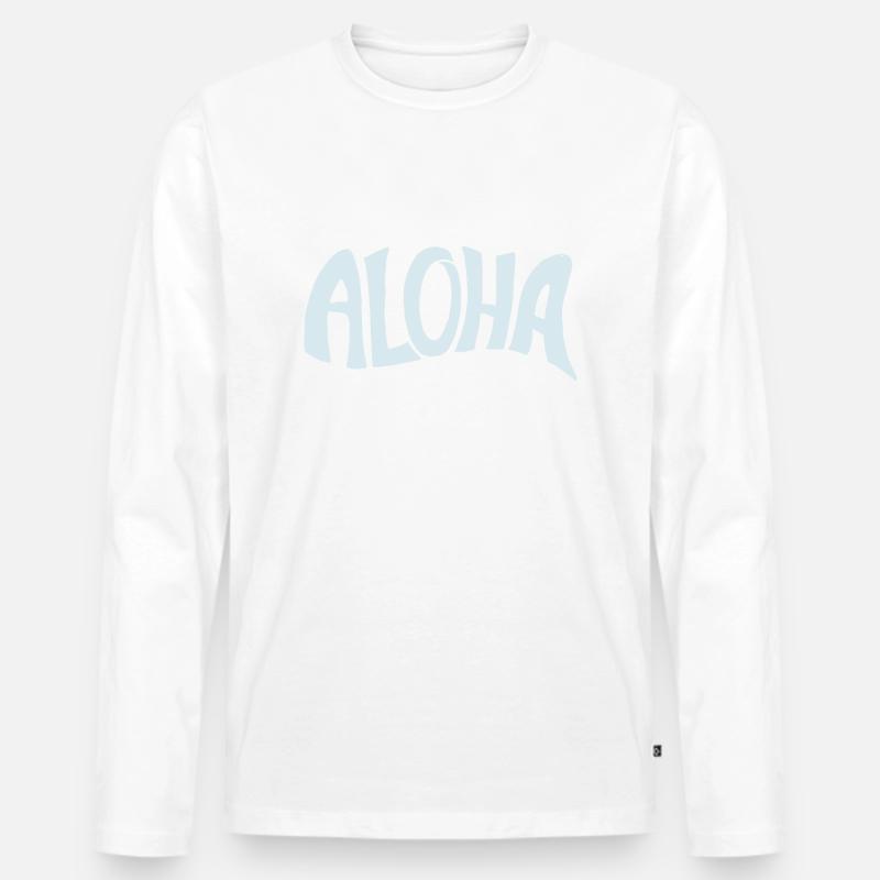 Aloha - Männer Premium Bio Langarmshirt - Weiß