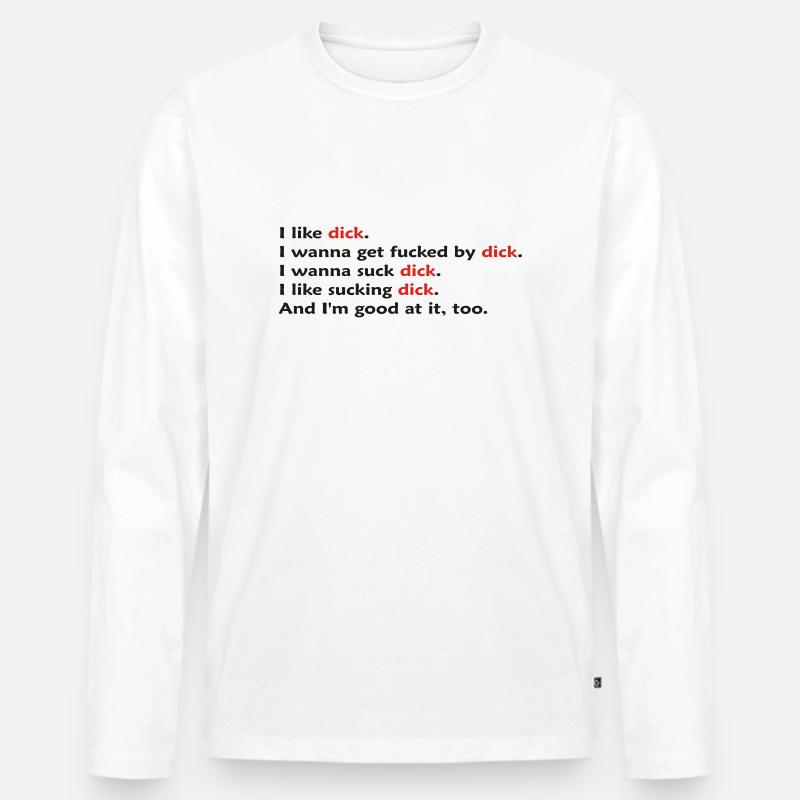 likdick - Männer Premium Bio Langarmshirt - Weiß