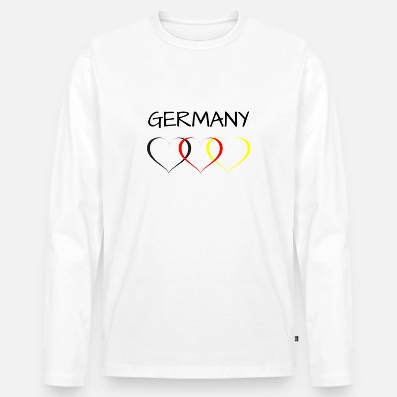 Germany EM - Männer Premium Bio Langarmshirt - Weiß