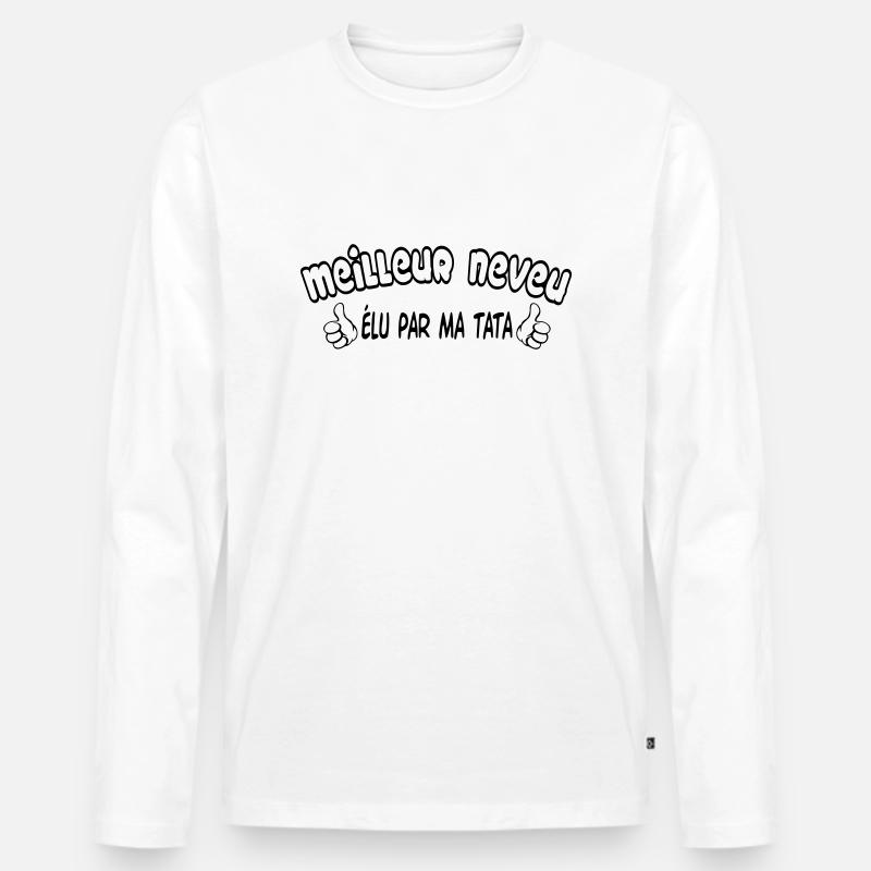BESTER Neffe - Männer Premium Bio Langarmshirt - Weiß