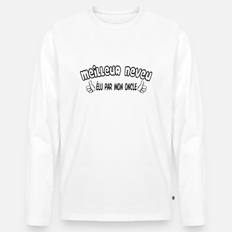 BESTER Neffe - Männer Premium Bio Langarmshirt - Weiß