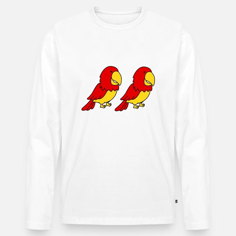 papagei 2 - Männer Premium Bio Langarmshirt - Weiß