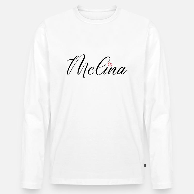 melina name herz - Männer Premium Bio Langarmshirt - Weiß