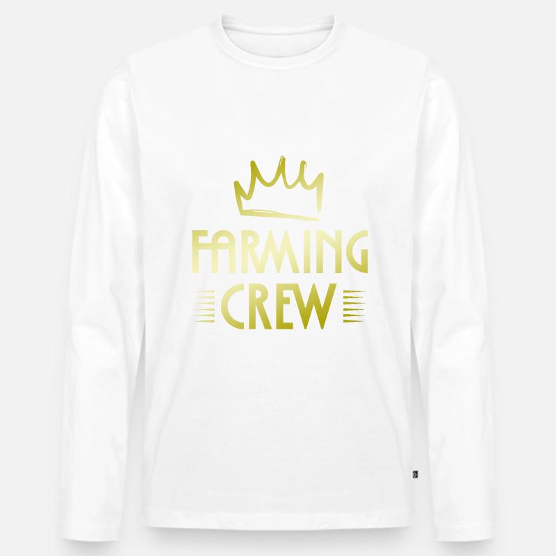 Farming Crew - Männer Premium Bio Langarmshirt - Weiß