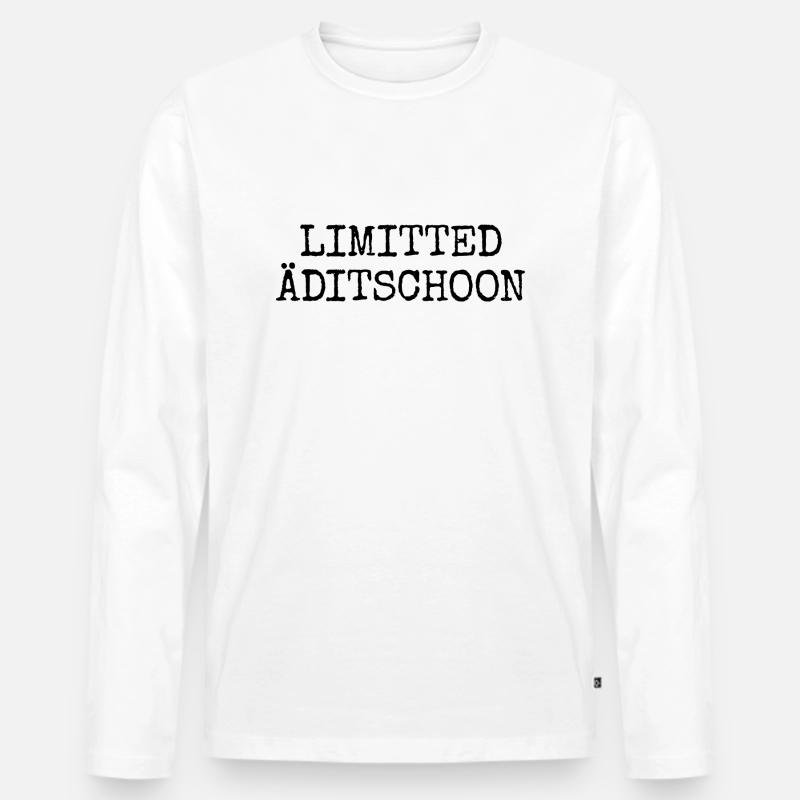 Limitted Äditschoon - Plattdeutsche Edition - Männer Premium Bio Langarmshirt - Weiß
