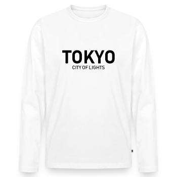 Tokyo - City of Lights - Japan - Nightlife - Men's Premium Organic Long Sleeve Shirt - white - Front - Nico (187cm)