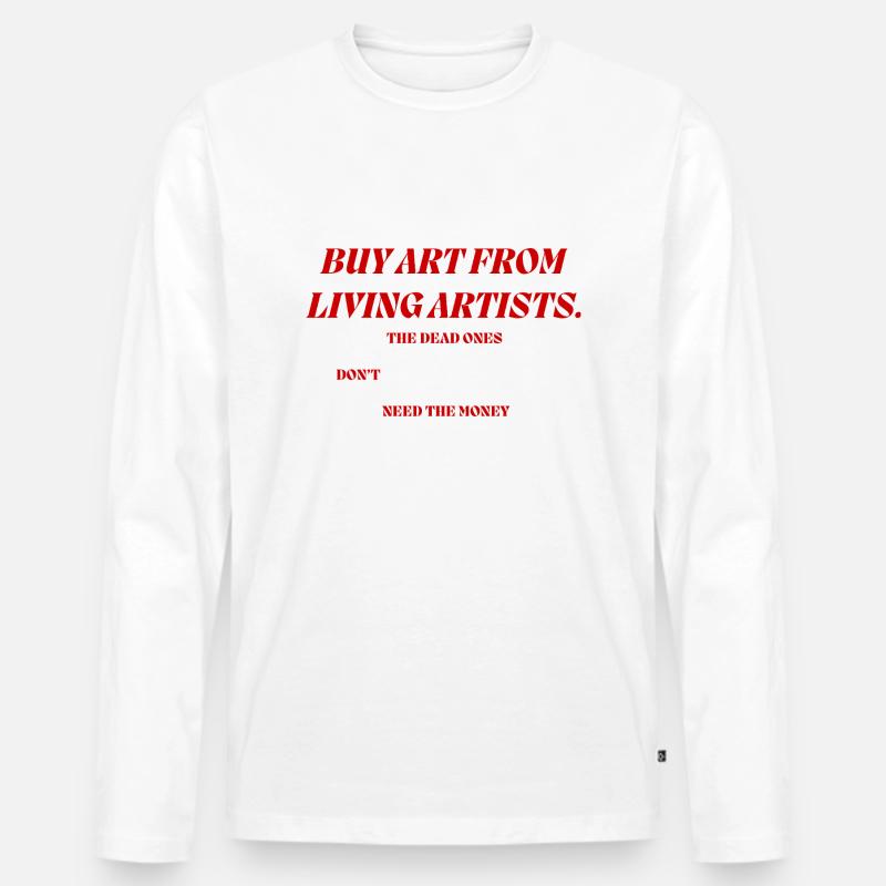 Bylas Designkunst - Männer Premium Bio Langarmshirt - Weiß