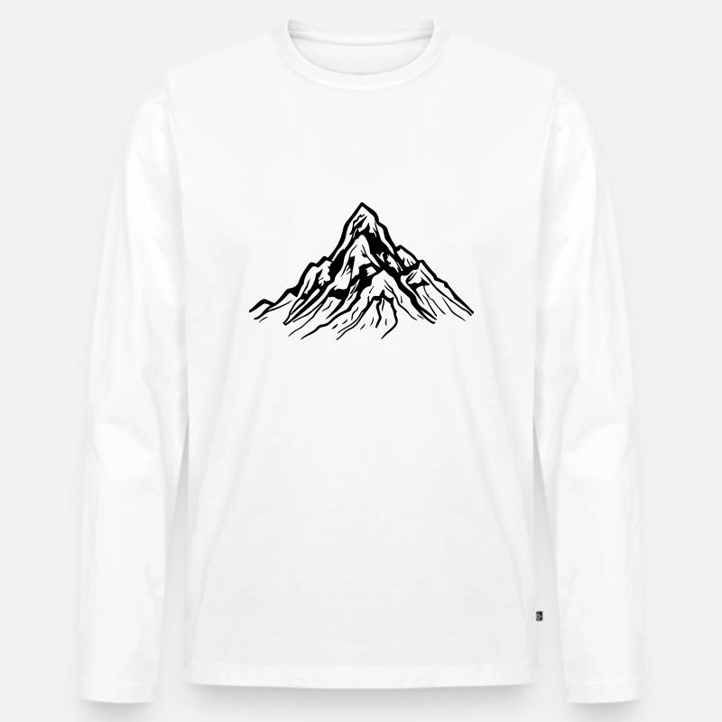 berg - Männer Premium Bio Langarmshirt - Weiß