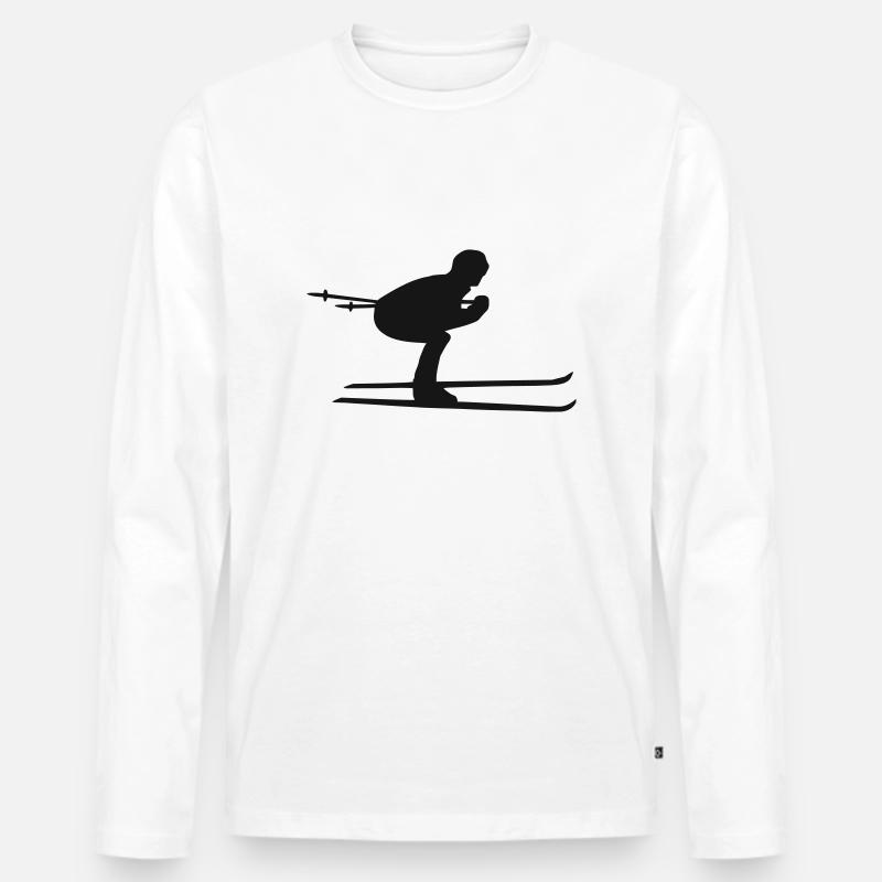 Ski - Männer Premium Bio Langarmshirt - Weiß