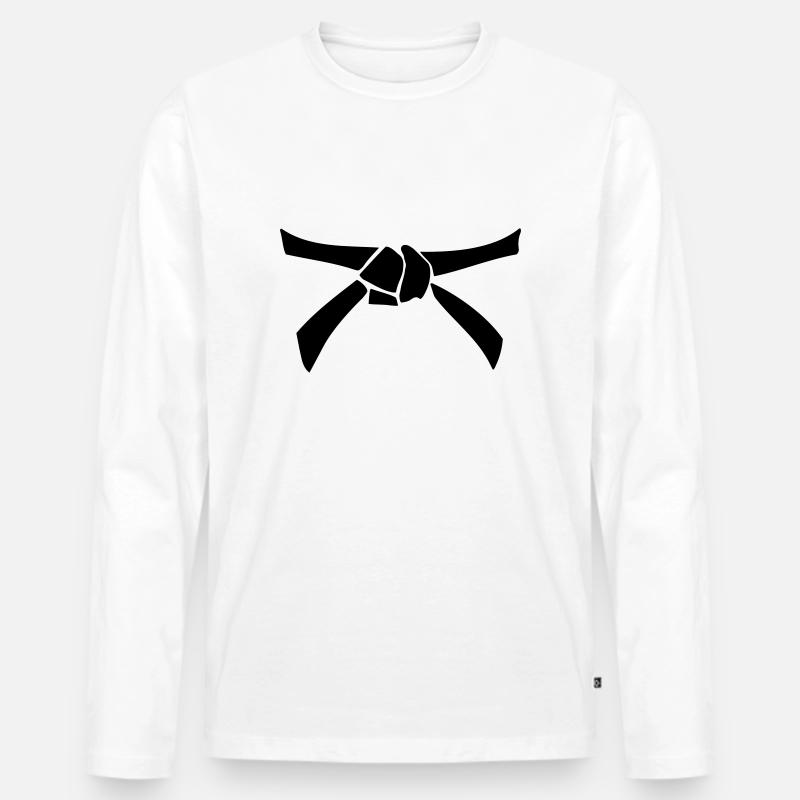 Blackbelt - Männer Premium Bio Langarmshirt - Weiß