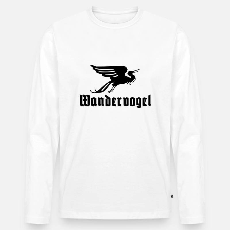 Wandervogel text - Männer Premium Bio Langarmshirt - Weiß