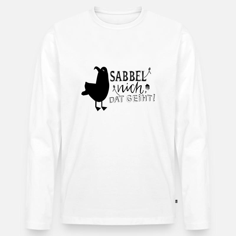 Sabbel nich, dat geiht - Männer Premium Bio Langarmshirt - Weiß