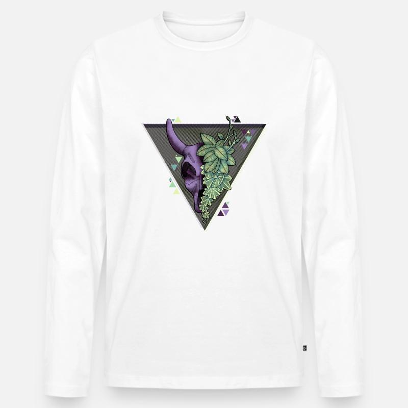 Schädel - Schädel - Männer Premium Bio Langarmshirt - Weiß