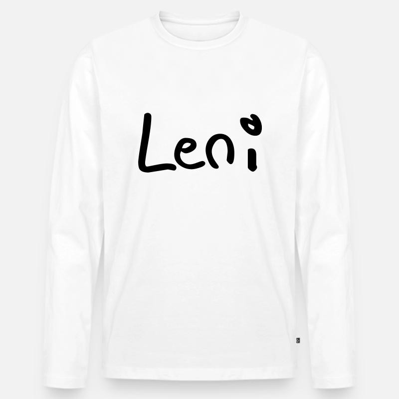 leni - Männer Premium Bio Langarmshirt - Weiß