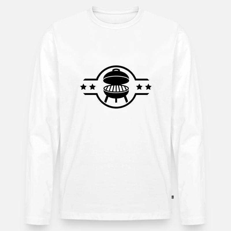 bbq_f1 - Männer Premium Bio Langarmshirt - Weiß