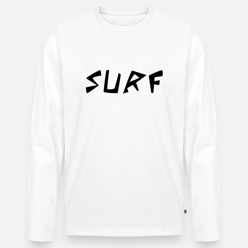 surf - Männer Premium Bio Langarmshirt - Weiß