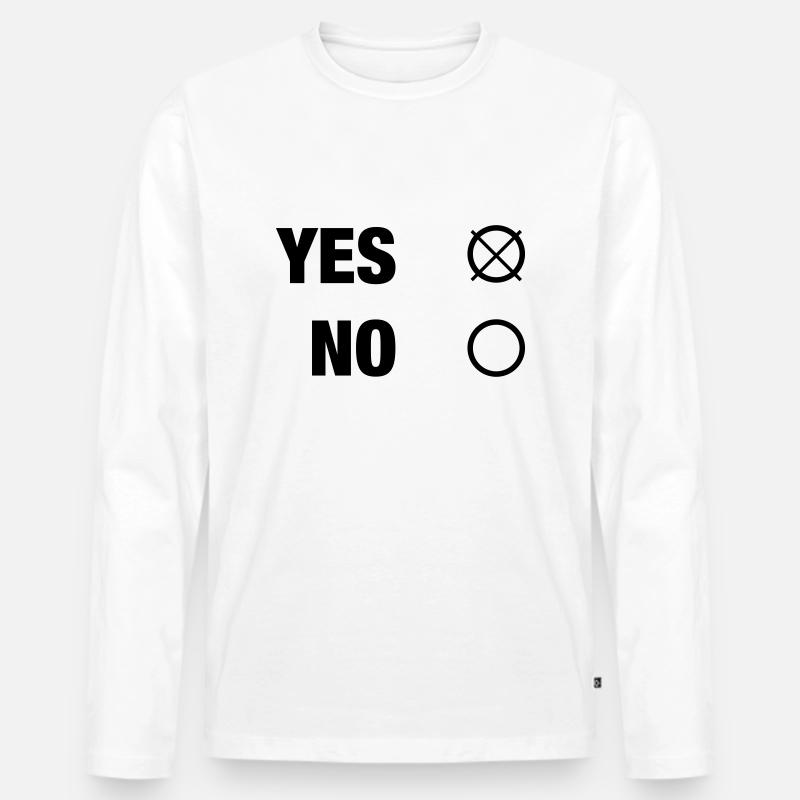 YES NO - Männer Premium Bio Langarmshirt - Weiß