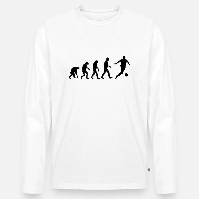 fussball evolution - Männer Premium Bio Langarmshirt - Weiß