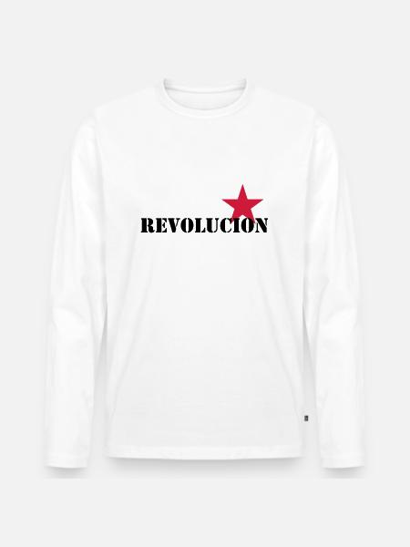 Revolucion - Men's Premium Organic Long Sleeve Shirt - white