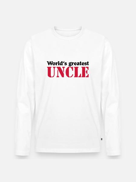 World's greatest Uncle - Männer Premium Bio Langarmshirt - Weiß