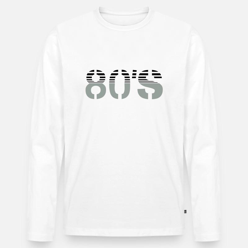 80s Logo - Männer Premium Bio Langarmshirt - Weiß
