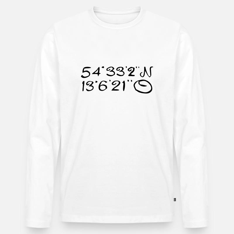 Mittelpunkt der Insel - Männer Premium Bio Langarmshirt - Weiß
