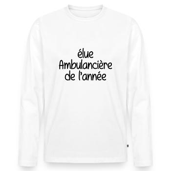 Notfallsanitäter / Ambulance / Arzt / Krankenhaus - Männer Premium Bio Langarmshirt - Weiß - Vorne - Nico (187cm)