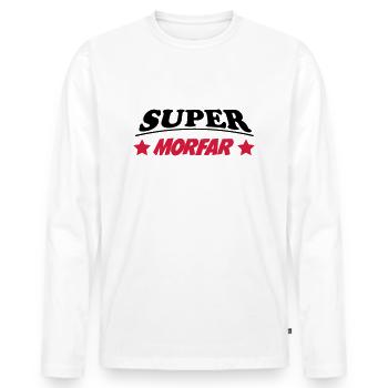Super morfar 111 - Männer Premium Bio Langarmshirt - Weiß - Vorne - Nico (187cm)