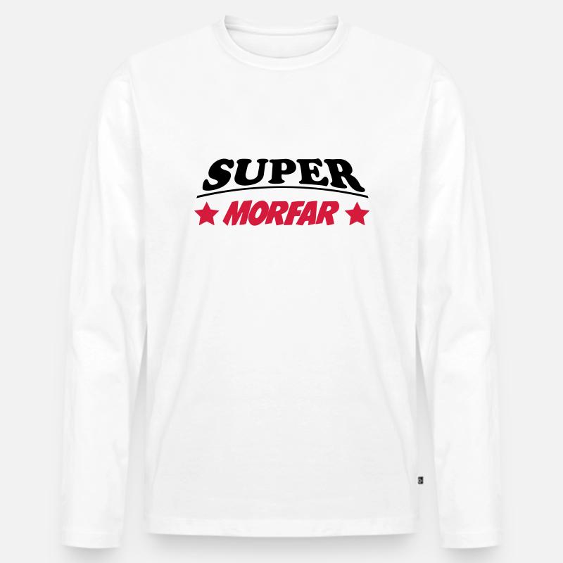 Super morfar 111 - Männer Premium Bio Langarmshirt - Weiß
