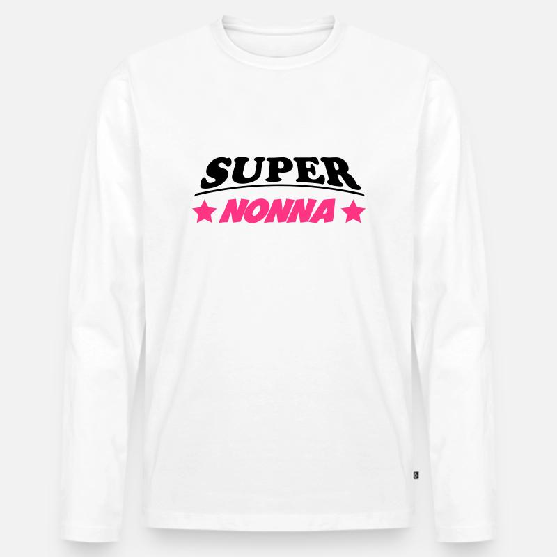 Super nonna - Männer Premium Bio Langarmshirt - Weiß