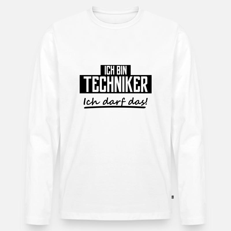 ich bin techniker - Männer Premium Bio Langarmshirt - Weiß