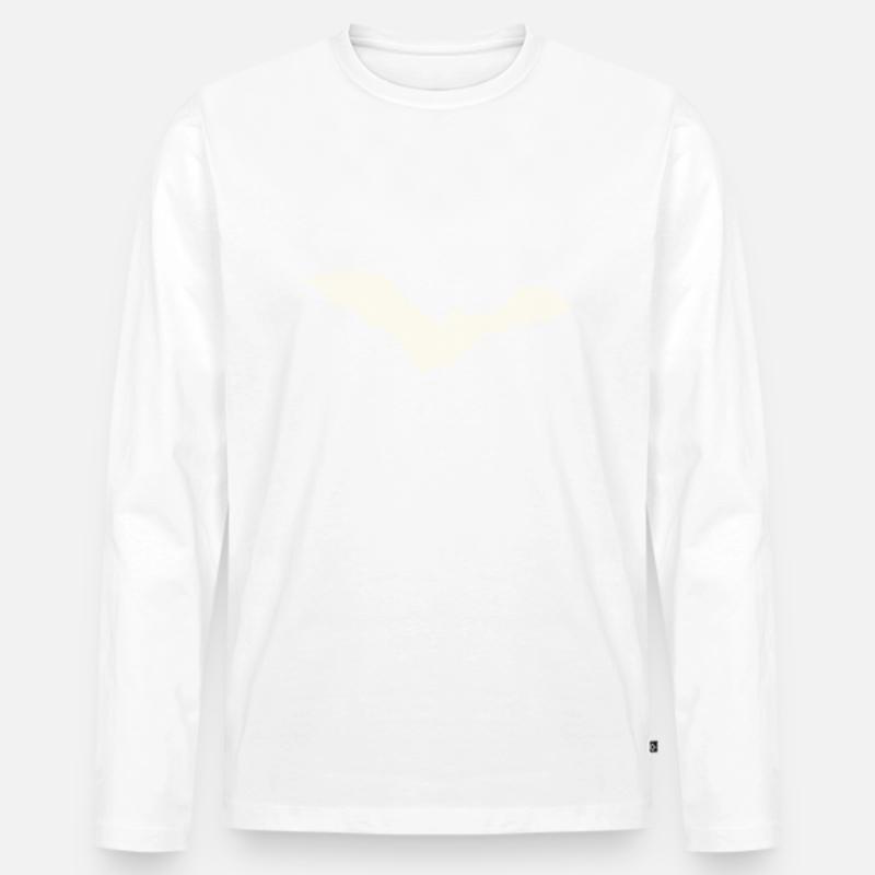 Fledermaus - Männer Premium Bio Langarmshirt - Weiß
