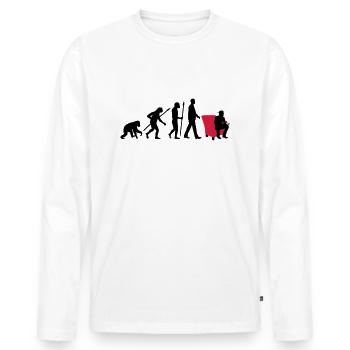 evolution_of_man_pc_console_gamer02_2c - Männer Premium Bio Langarmshirt - Weiß - Vorne - Nico (187cm)