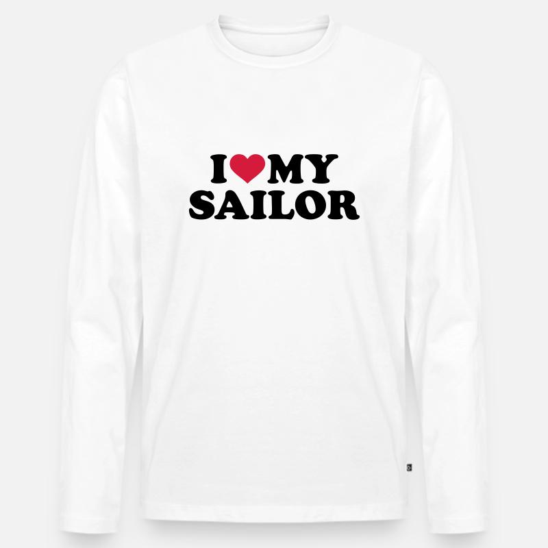 Matrose - Männer Premium Bio Langarmshirt - Weiß
