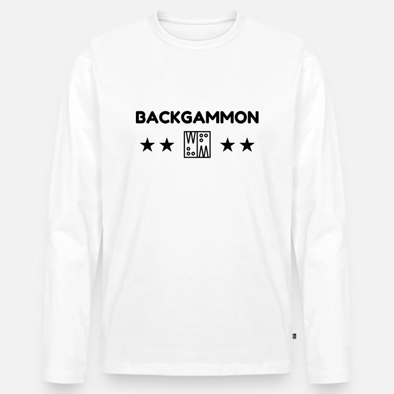 Backgammon / Spiel / Player / Schach - Männer Premium Bio Langarmshirt - Weiß