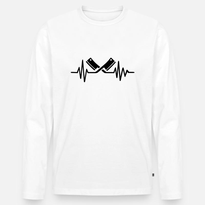 Metzger - Männer Premium Bio Langarmshirt - Weiß