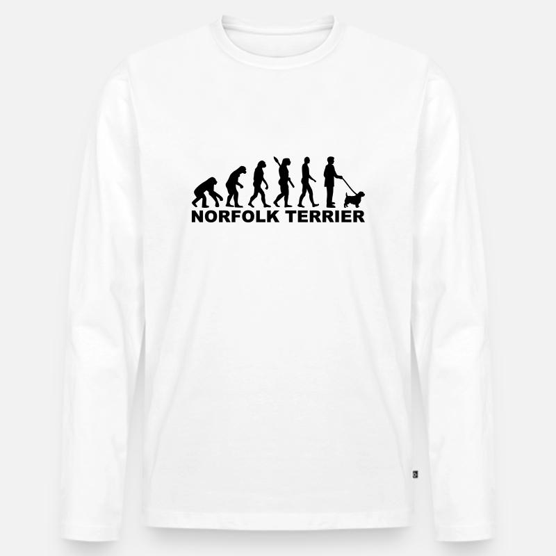Norfolk Terrier - Männer Premium Bio Langarmshirt - Weiß