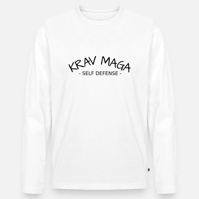 KRAV MAGA - Männer Premium Bio Langarmshirt - Weiß