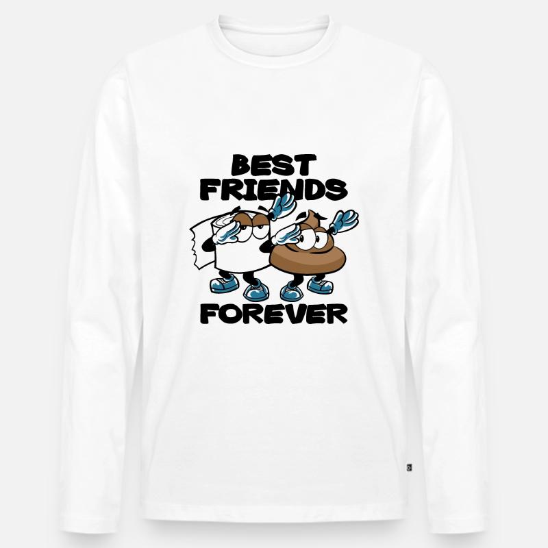 BEST FRIENDS FOREVER DABBING - Männer Premium Bio Langarmshirt - Weiß