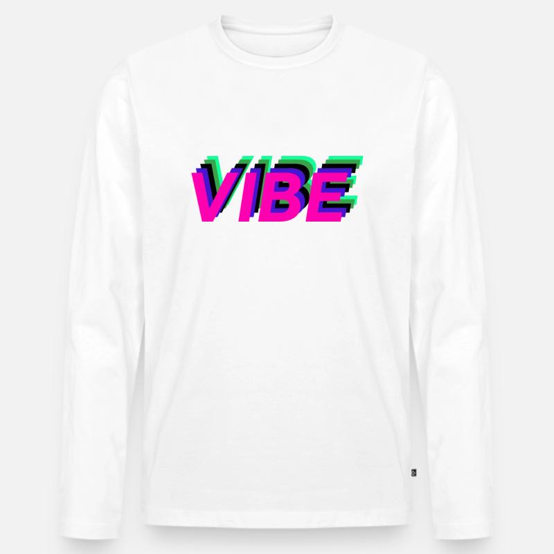 Vibe - Männer Premium Bio Langarmshirt - Weiß