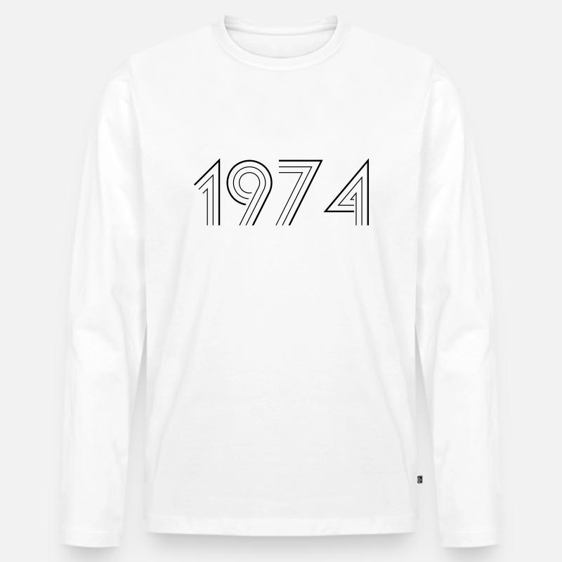 1974 - Männer Premium Bio Langarmshirt - Weiß