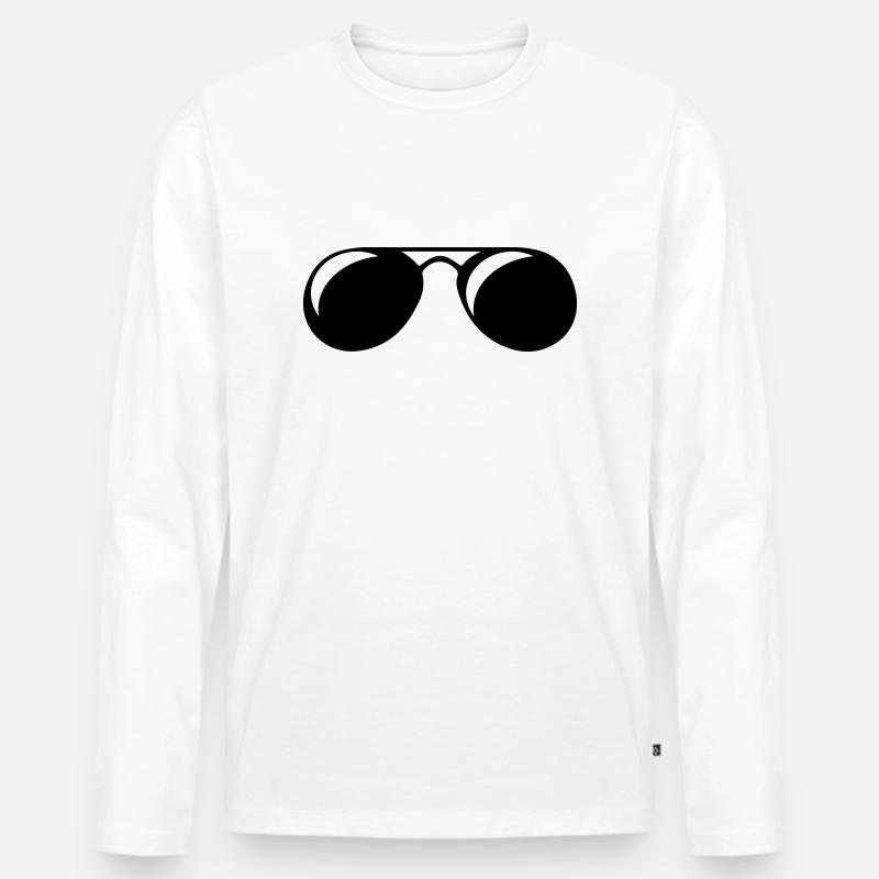 sonnenbrille - Männer Premium Bio Langarmshirt - Weiß
