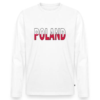 La Pologne aux couleurs nationales - T-shirt manches longues Premium bio Homme - blanc - Devant - Nico (187cm)