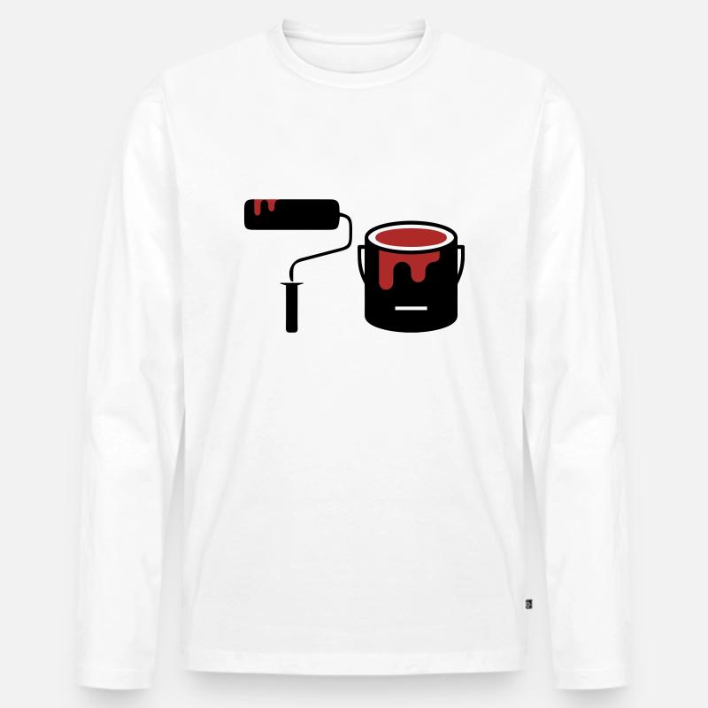 streichen - Männer Premium Bio Langarmshirt - Weiß