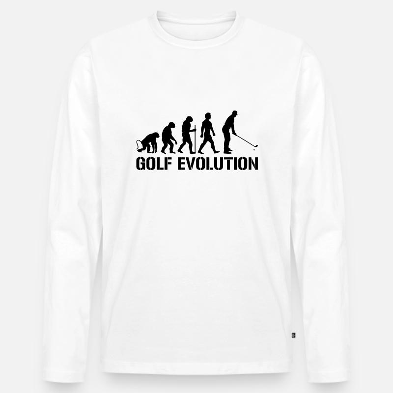 evolution golf - Männer Premium Bio Langarmshirt - Weiß