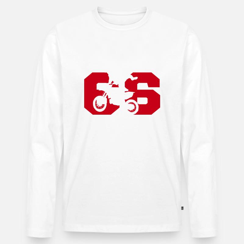 Moto 66 Biker - Männer Premium Bio Langarmshirt - Weiß